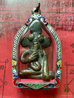 Amulette ancienne Ganesh en cuivre du Cambodge (vers 1920) # 828 Buddha's magic.