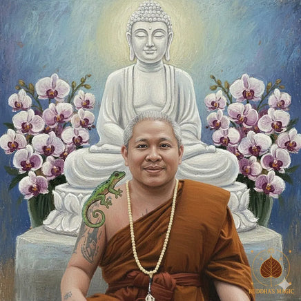 🦎Amulette couple de geckos Ngern Lan Mahasané – Vénérable Luang Phor Liang du Wat Jom Ket # 793 Magic of the Buddha