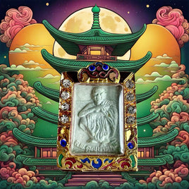 Amulette Roop Lor en poudre de jade - Très Vénérable LP Koon Parisutho. # 515