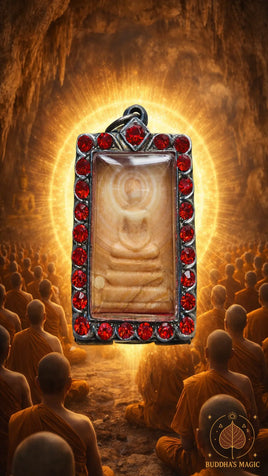 Rare amulette Phra Somdej en pierre sacrée Hin Phratat - Très Vénérable Luang Phor Koon Parisutho # 859