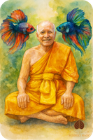 Pot reliquaire Pla Kad, Meedh Moh et sarira multicolores - Très Vénérable LP Nuam. # 640