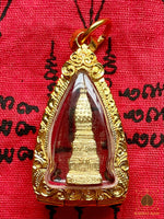 Amulette précieuse Chedi doré – Luang Phu Srithad (2016, Wat Phratat Tha Uthen # 613