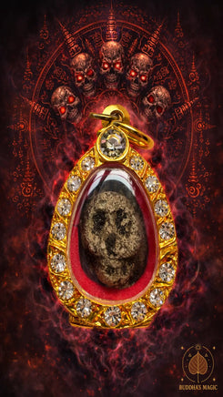 💀 Rare amulette Mae Hong Prai en cendres de bûcher funéraire anciens # 819 Magic of the Buddha