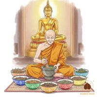 🪷 Poudre sacrée de 108 plantes Phong Neung Roi Perth Wan - Très Vénérable Luang Phor Hong # 720