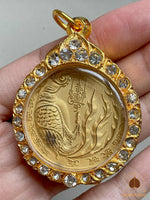 Precious golden Salika charm amulet - Kruba Krissana from Wat Pah Mahawan #608