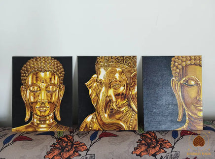 Peintures originales de Lyn – Bouddha et Ganesh – Pièces uniques Magic of the Buddha