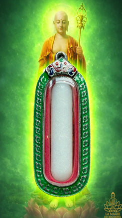 🔮 Pendentif Lingam Ye Ming Zhu en pierre sacrée chinoise fluorescente bleue # 833 Magic of the Buddha