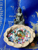 🛞 Petit lot de reliques bouddhistes tibétaines – Amitayus, coupe rituelle et reliques Ringsel # 804 Magic of the Buddha