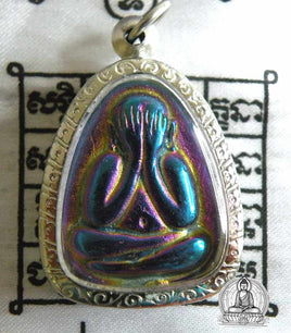 Belle amulette alchimique Phra Pidta et Ai-Kai - Wat Chedi.