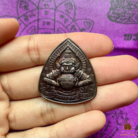 Phra Rahu Amulet in Alchemical Loh Dam Alloy - Wat Phanang Choen # 864