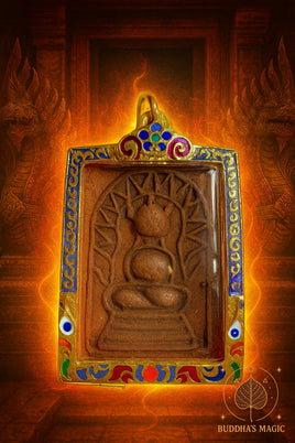 Rare Ancient Amulet of Fortune Buddha Phra Sanghajai - Most Venerable LP Tae of Wat Sam Ngam. #394