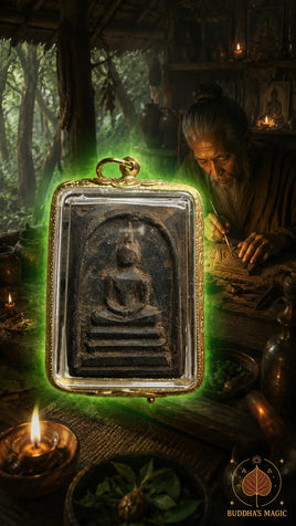 Phra Somdej amulet in sacred black wood Mae Phaya Niew Dam # 872