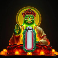 🔮 Pendentif Lingam Ye Ming Zhu en pierre sacrée chinoise fluorescente bleue # 833 Magic of the Buddha