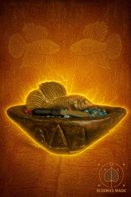 Pot reliquaire Pla Kad, Meedh Moh et sarira multicolores - Très Vénérable LP Nuam. # 640