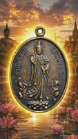 Médaille sacrée de Guan Yin et du Très Vénérable Luang Phor Noi Juntho du Wat Huay Sai Tai # 881