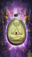 Phra Pidta Yant Trinisinghae Protective Amulet - Wat Tham Singtho Thong #832