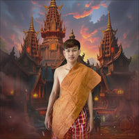 Chemise rituelle Pa-Yant Sanghati du Wat Sakai consacrée par Luang Phor Dooh (1982) # 654