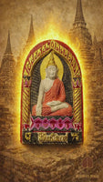 ✨ Painted votive tablet of the Buddha Phra Pairee Pinat – Luang Phor Mang from Wat Klong Khao #802