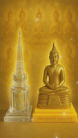 🛕 Chedi translucide aux reliques Sarira arc-en-ciel et Bouddha – Wat Luang Phor Sothorn # 700