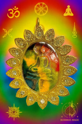 Multicolor Ceramic Phra Somdej Buddha Amulet #685