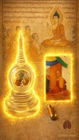 Lot de reliques du très vénérable Kruba In Intho (1902–2003) – Wat Kanthawas # 784 Magic of the Buddha