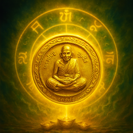 Pièce magique de temple Rian Mahapokasap – Bénie en 2017 au Wat Banjan # 636