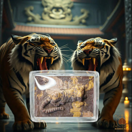 Amulette tigre Phaya Suear Non Kin - Très Vénérable Luang Phor Djua Piyasillo du Wat Klang Bang Keow # 845 Magic of the Buddha