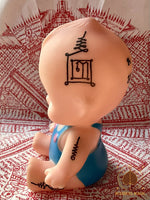 Poupée Kewpie Khuman Thong décorée de yant Support rituel thaïlandais # 745