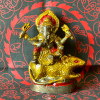 Statuette Ganesh sur Mooshika consacrée au Wat Sakai (1989) – Très Vénérable Luang Phor Dooh # 653