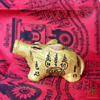 Statuette Phaya Moo sanglier sacré en terre cuite peinte # 855 Magic of the Buddha