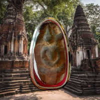 Tablette votive Bouddha en terre cuite. # 351