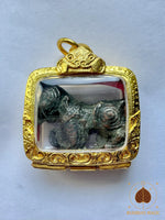 Singharaj ancien – Amulette de protection royale en métal rituel patiné # 762