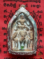Amulette Indra sur Airavata avec perle verre alchimique # 815 Magic of the Buddha