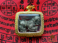 Singharaj ancien – Amulette de protection royale en métal rituel patiné # 762