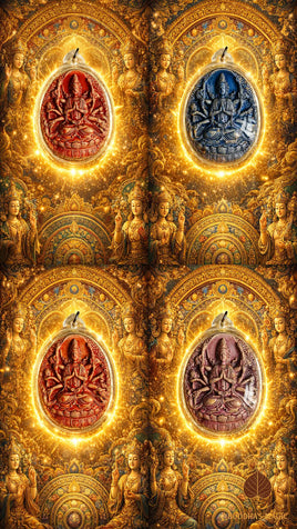 Tsa Tsa émaillés multicolores de Namgyalma - Wat Boman Khunaram # 848 Magic of the Buddha