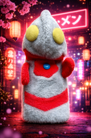 🧸 Marionnette japonaise vintage Ultraman en peluche (années 70–80) # 715