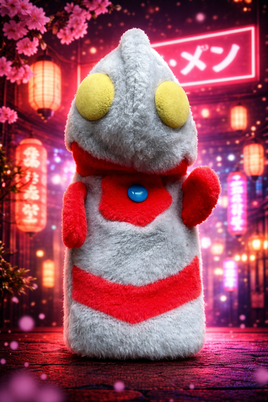 🧸 Marionnette japonaise vintage Ultraman en peluche (années 70–80) # 715