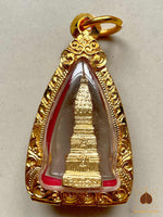 Amulette précieuse Chedi doré – Luang Phu Srithad (2016, Wat Phratat Tha Uthen # 613