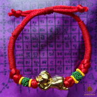 Bracelet de charme cochon doré de Yue Lao – Wat Wang Tah Sian, Hong Kong # 891 Magic of the Buddha