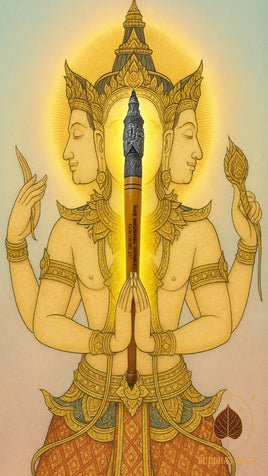 Puissante baguette de consécration Mae Kru Phra Phrom alchimique - Très Vénérable Pothan Phong #686