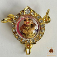 Amulette bille Look Aum Khuman Thong peinte à la main – Wat Païlom (début années 2000) # 718